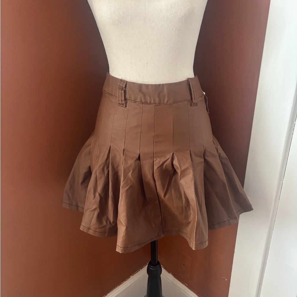 AKIRA Brown Bubble Mini Skirt for Night Out